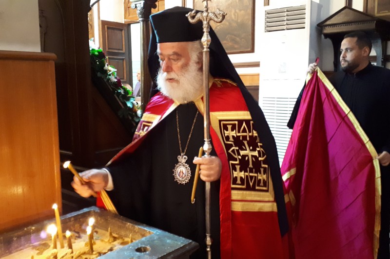 Ο Πατριάρχης Θεόδωρος στη Δοξολογία για την 28η Οκτωβρίου στον Ι.Ν Αγ. Κωνσταντίνου και Ελένης
