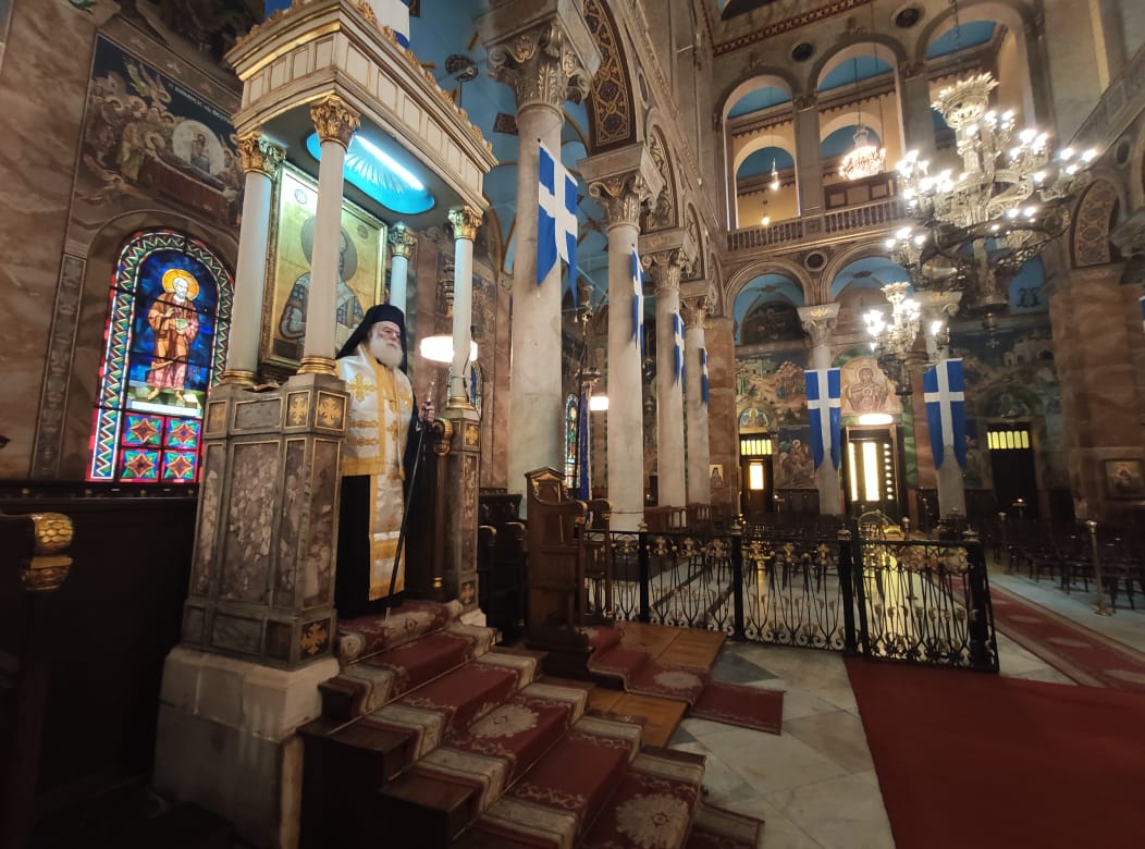 25η Μαρτίου: Δοξολογία του Πατριάρχη Θεόδωρου στην Αλεξάνδρεια, χωρίς πιστούς  (Videos /Photos)